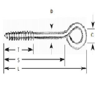 EYE BOLT SS  3/8 x 2-1/4 sk